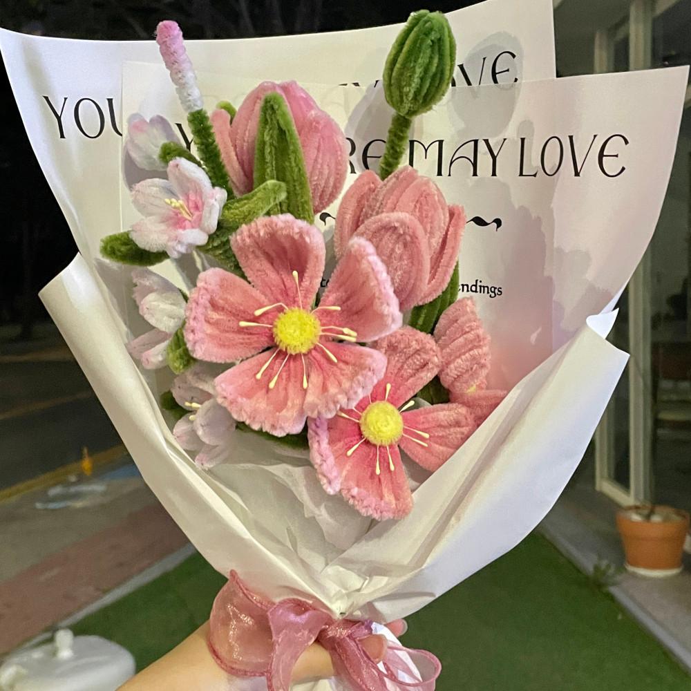 (동영상 제공) 양귀비 꽃다발 DIY 만들기 패키지 모루철사꽃다발 방과후 수업 방학 부케 생일선물