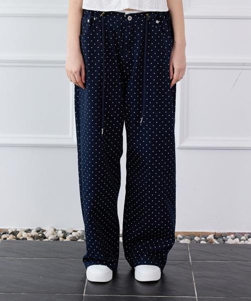 STARRY DOT WIDE PANTS_NAVY