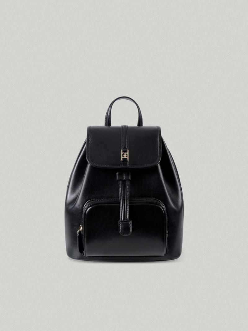 FOLNUA - Classic Logo Poche Backpack Black - plain클래식 로고 포쉬 백팩