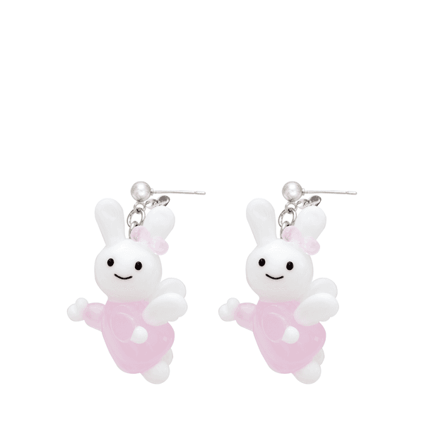 [X YOUNGART] Glass KIDDY Earrings (Pink)