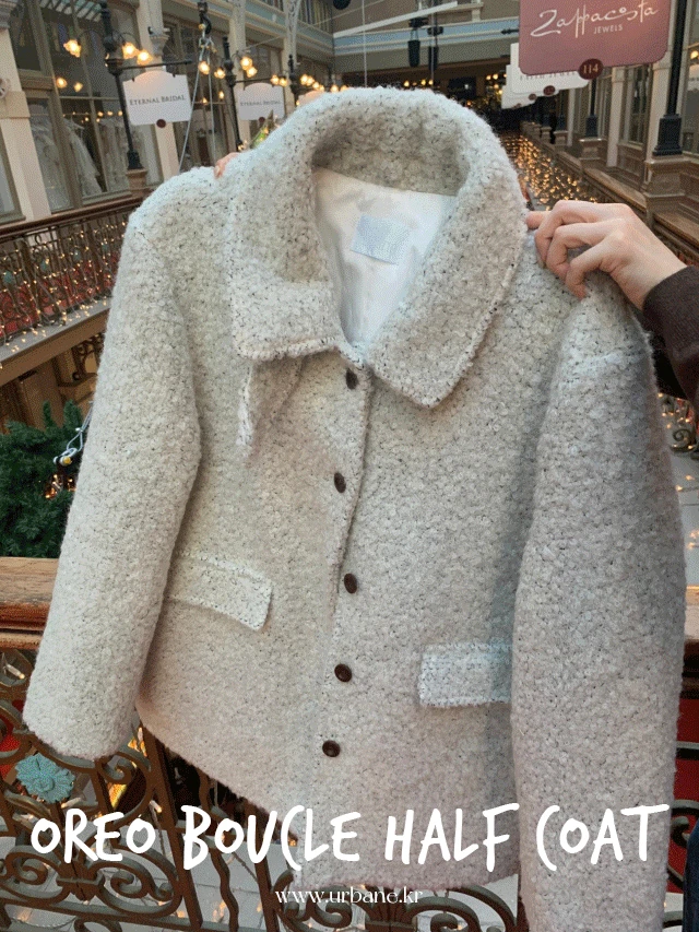 ✨48시간 OPEN SALE 15%✨💕URBANE MADE💕 오레오 오버핏 울 부클 하프 코트 (당일출고 2c)