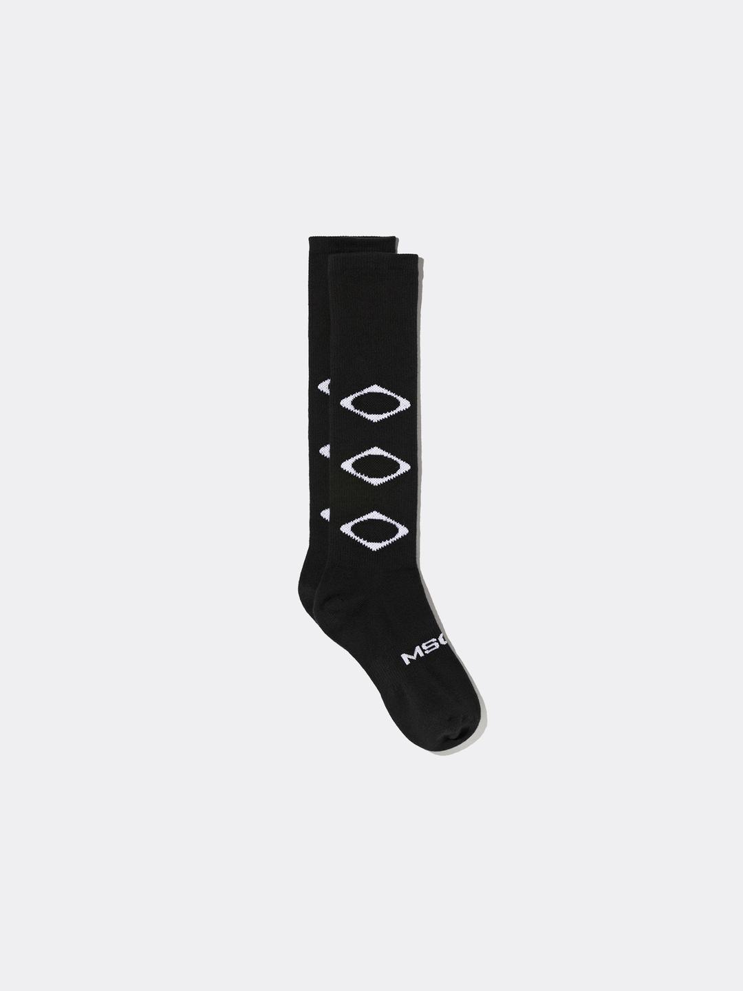 미스치프 RHOMBUS KNEE SOCKS-BLACK