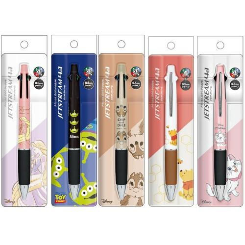 디즈니 제트스트림 4&1 멀티펜 샤프(0.5mm)+볼펜(0.5mm) 마리 푸우 라푼젤 알린 칩앤데일 스티치 달마시안 몬스터 주식회사