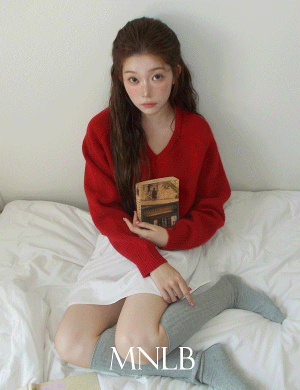 디어먼트 [단독] ❄️[겨울니트/브이넥니트/직진배송][MNLB] 스낵 브이ver. 도톰 소프트 루즈핏 레글런 니트