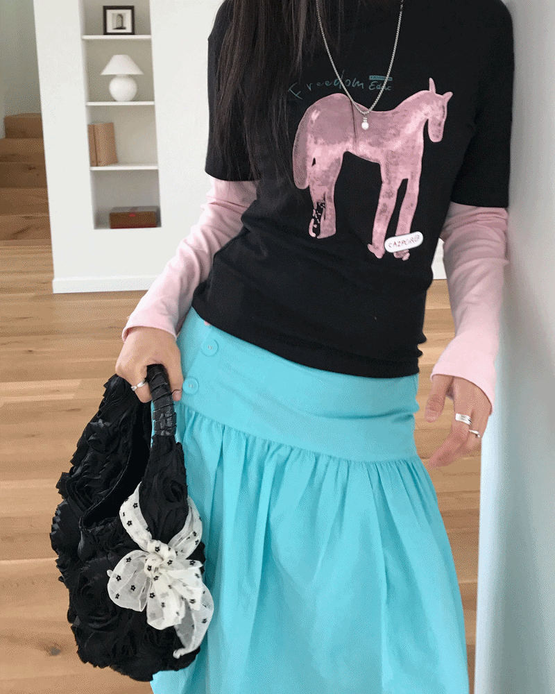 노어슨 HORSE LAYERED SLEEVE T