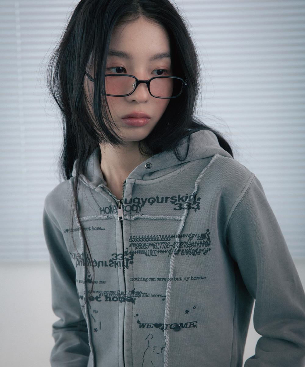 We love home hoodie zip up (Gray)