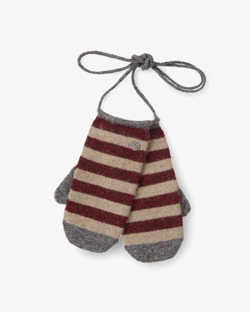 STRIPE MITTEN GLOVES [BURGUNDY]