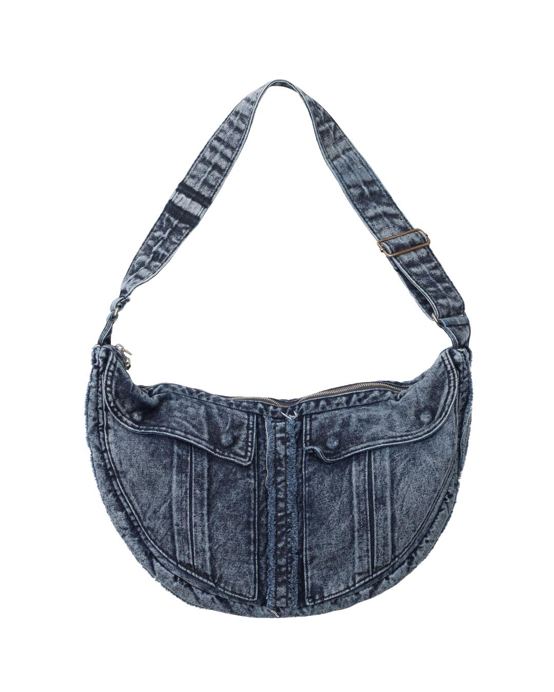 Washed Denim Cross Bag (Blue)