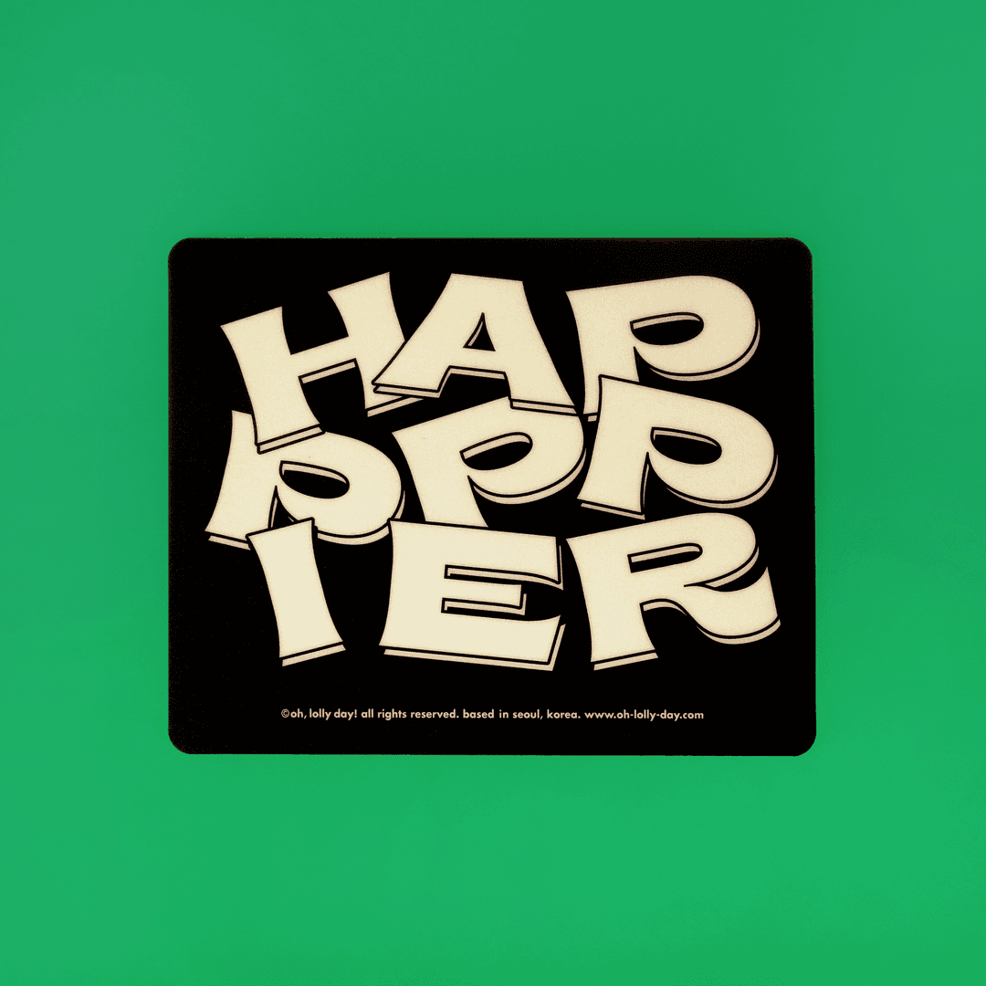 O,LD! Happier black mouse pad