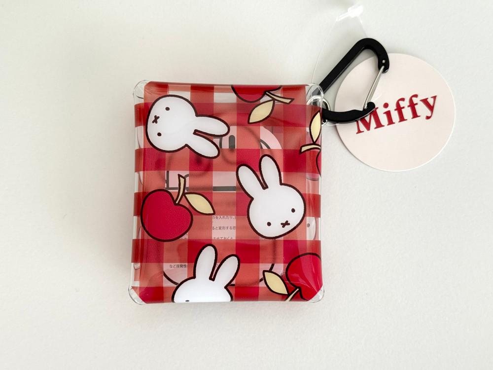 일본 미피 miffy 체크 클리어 멀티케이스 키링 파우치 소 사이즈 레드_미피