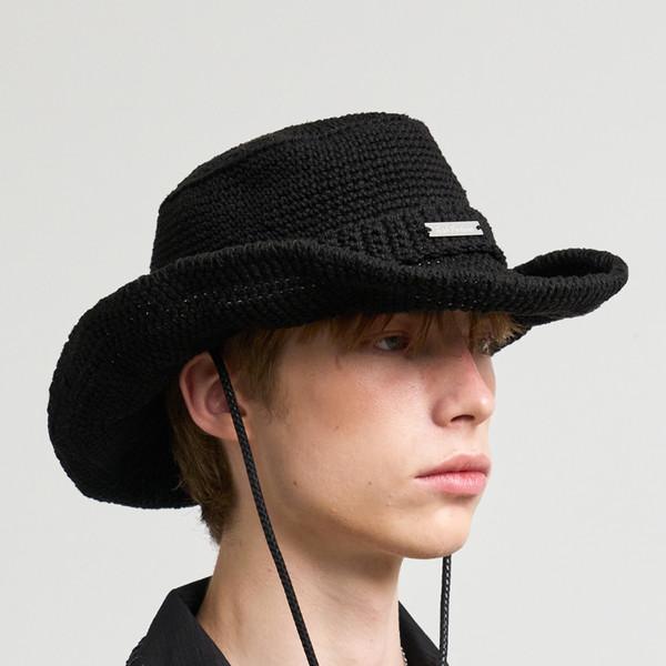 [6/20 예약 배송] HOLT HANDMADE WIDE BRIM KNIT HAT / BLACK