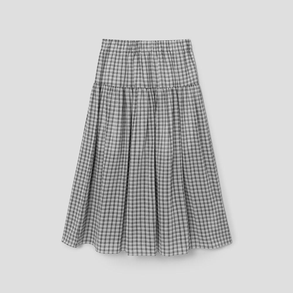 에잇세컨즈 체크 풀스커트  라이트 그레이 (356427SB42)