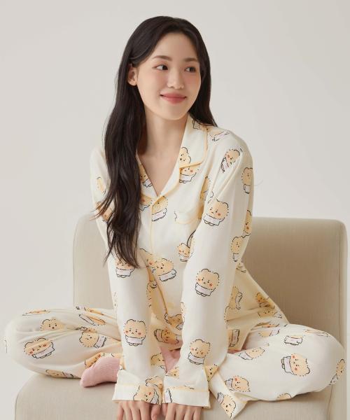 [망그러진곰] 망그러져도 귀여운 긴팔 파자마(IVORY)_SPPPE49U03