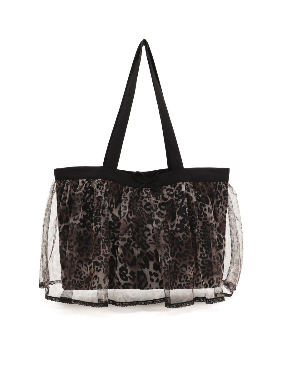MOROMORO2 Wild Leopard Mesh Tote Bag