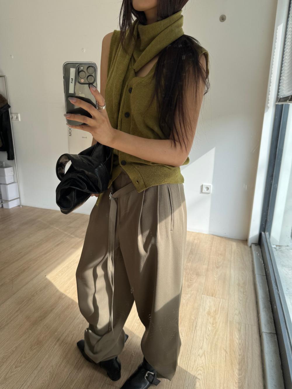 리스 scarf knit vest (4color)