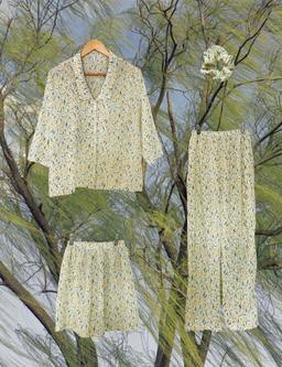 쓰리피스 파자마 3piece pajamas / 반바지+긴바지+머리끈 / 2colors