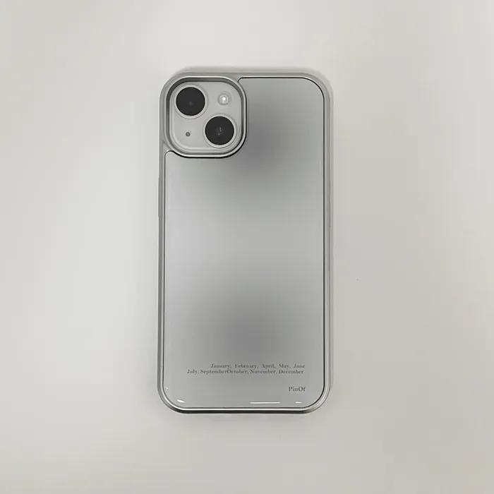 Gray ink epoxy phone case (silver)