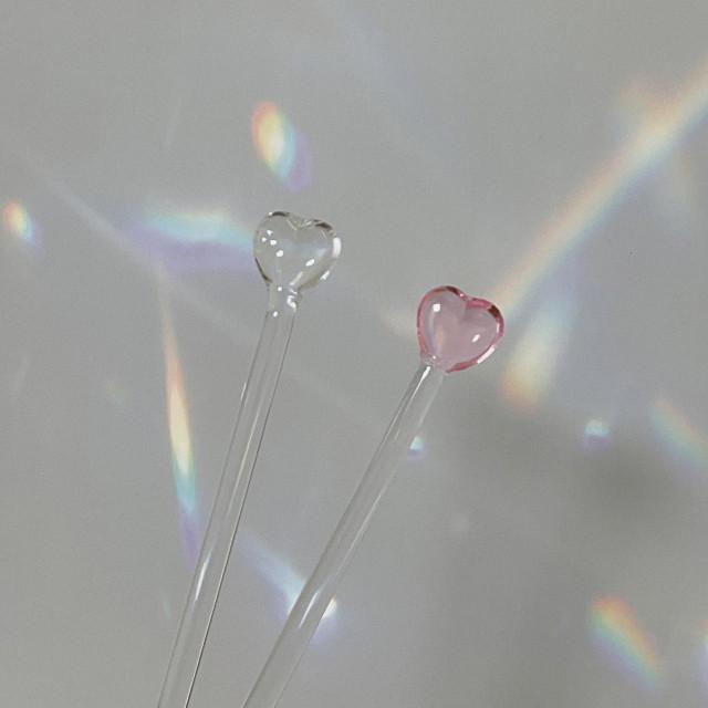 하트머들러 투명 유리머들러 스틱 티스푼 홈카페 감성 꾸꿀상점