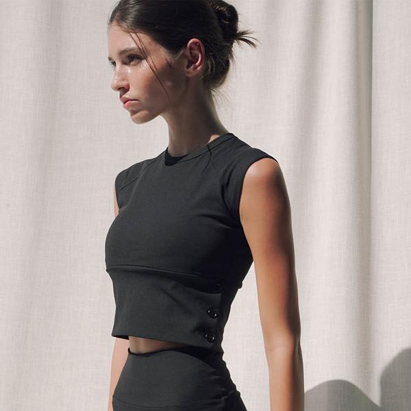 Nab buttoned swim set_black