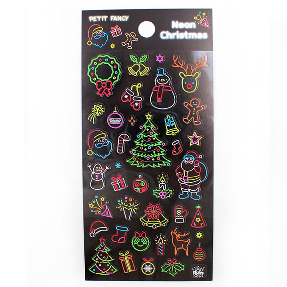 쁘띠팬시 네온 크리스마스 스티커 DA5547