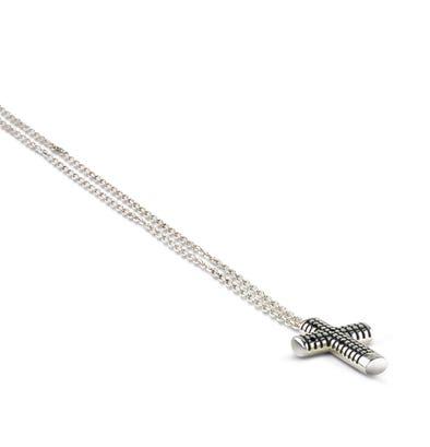 다이아몬드를 세팅한 실버 네크리스  (30x20 mm.)