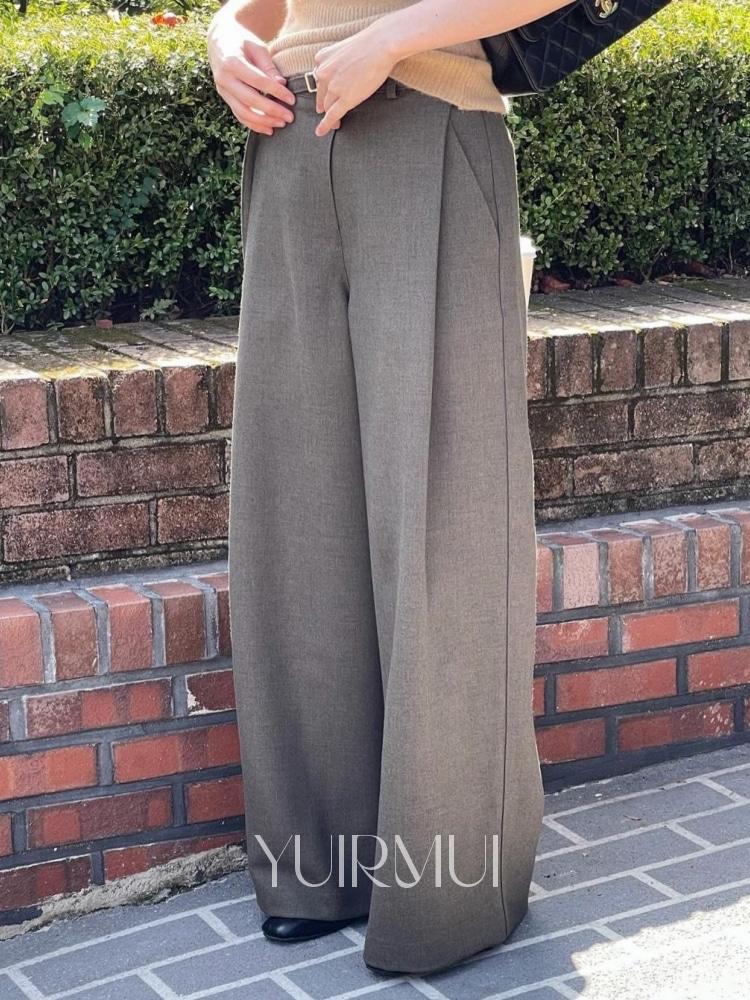 bronze 브론즈 메이 벨트 핀턱 와이드 슬랙스 2color