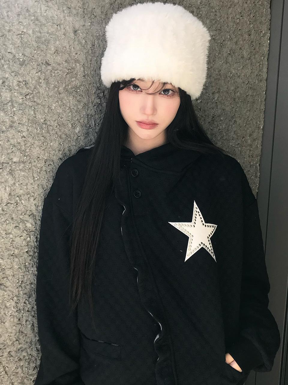 [12/03 예약배송] EV STAR HOOD TEE(BLACK)