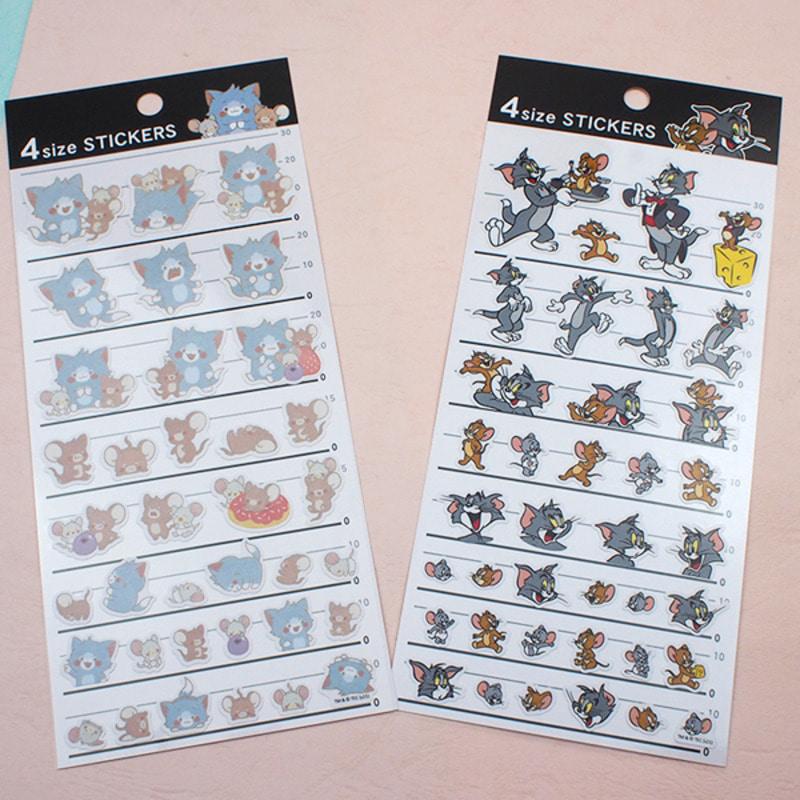 톰과제리 캐릭터 4사이즈 스티커(st185)