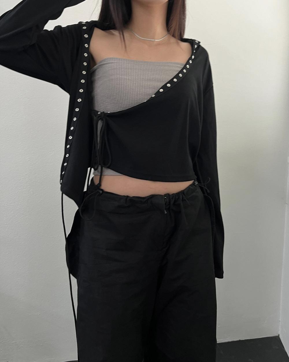 (2color) 돗도 스냅 랩 후드 가디건