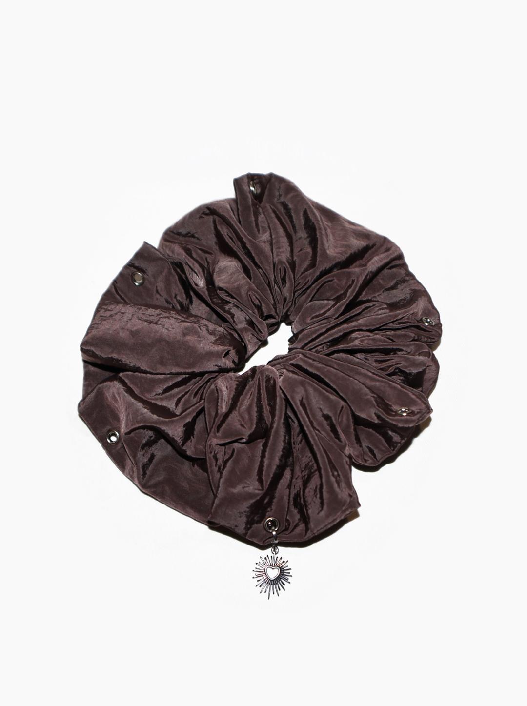 Recycle Nylon Eyelet Scrunch (Cocoa)