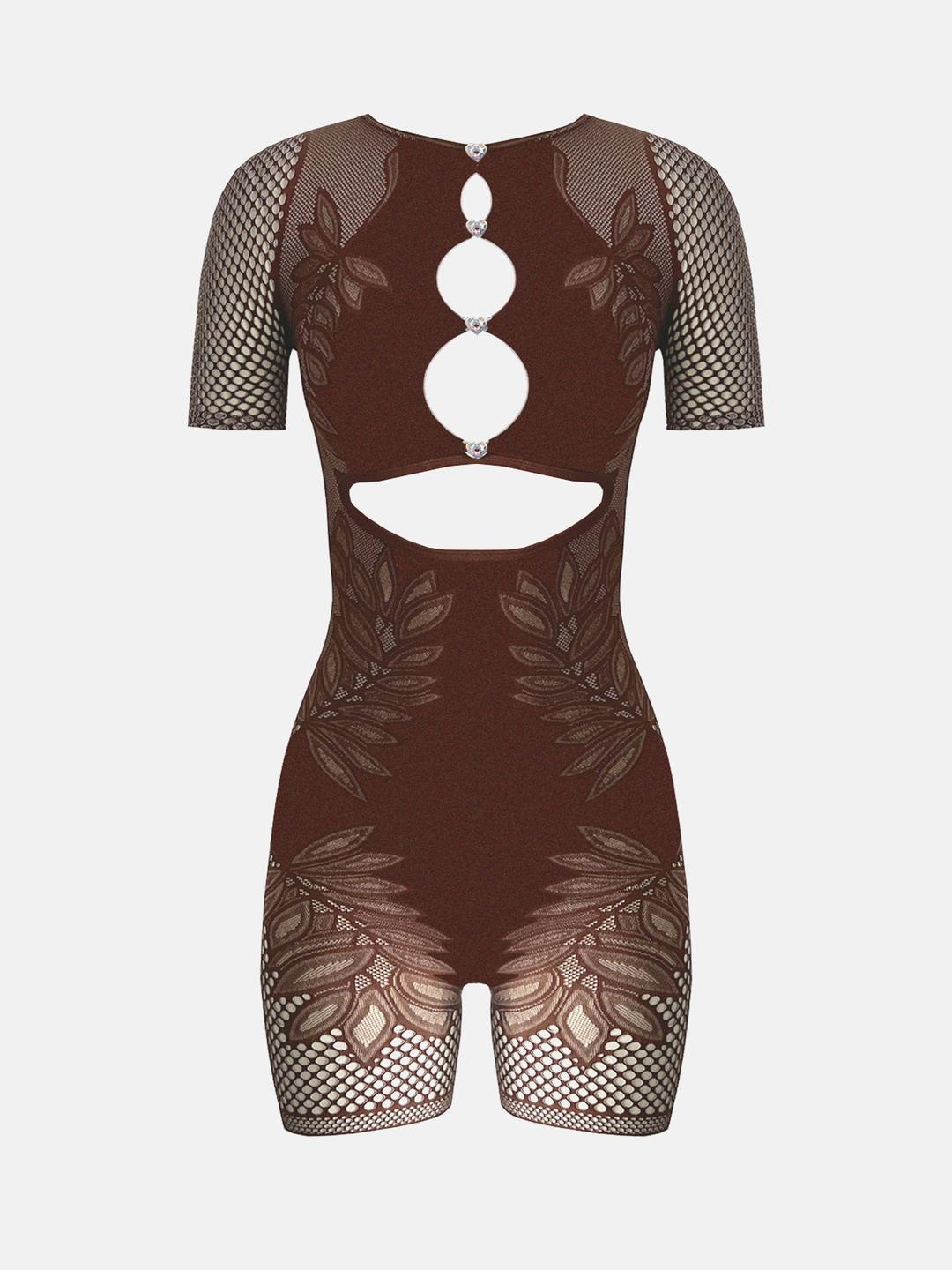 Dinero Playsuit Old Money Brown