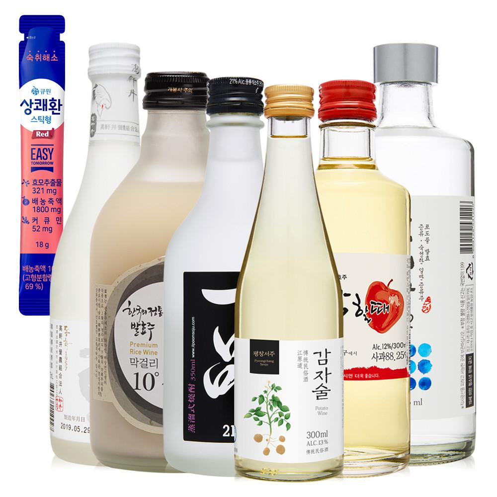 전통주 입문자를 위한 주종별 세트_감자술 외 5종/상쾌환스틱 증정
