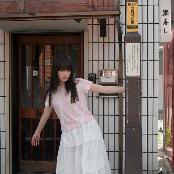 PIN TUCK TIERD SKIRT_OFF WHITE