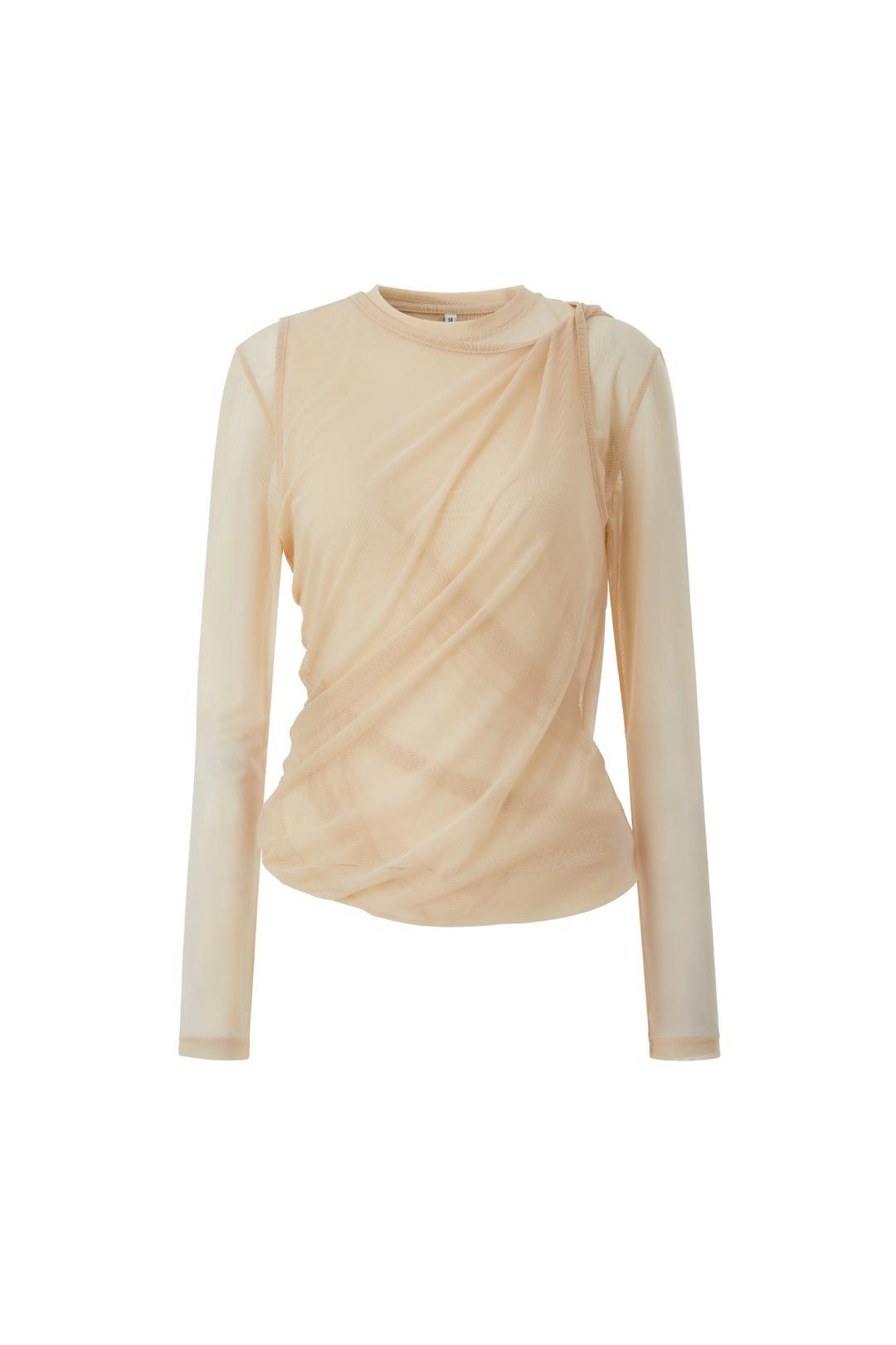 LAYERED TWIST MESH TOP (IVORY)