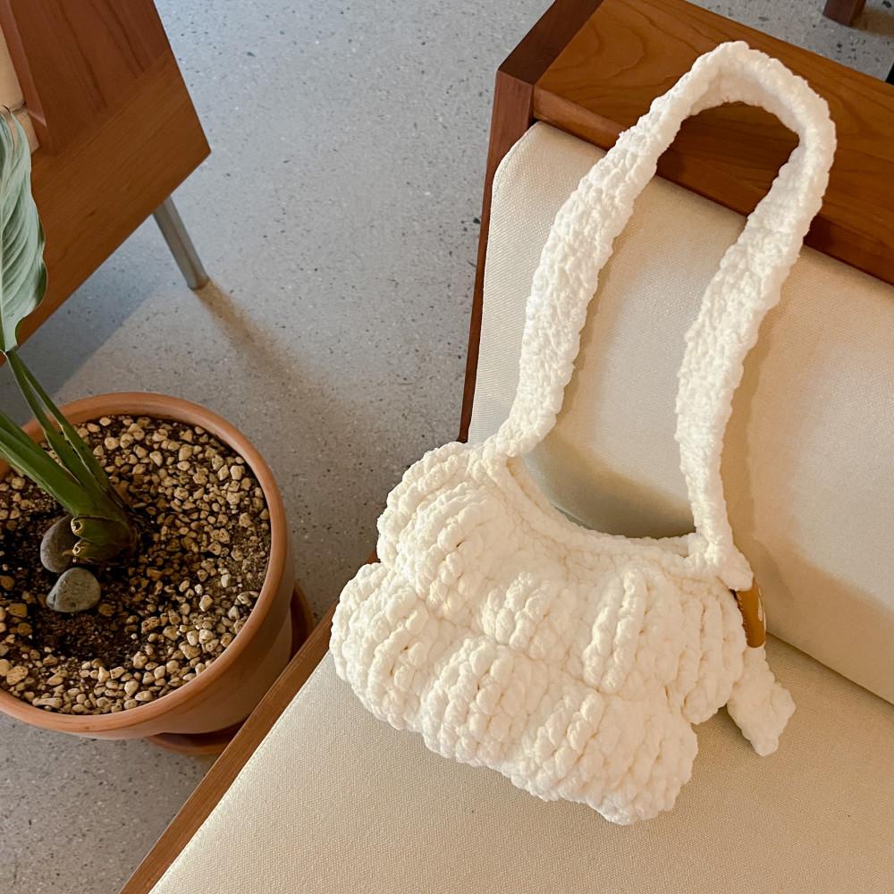 DIY 대박이가방 겨울 코바늘 가방뜨기 영상포함 뜨개질 만들기 키트 털몽치 패키지 빅벨벳