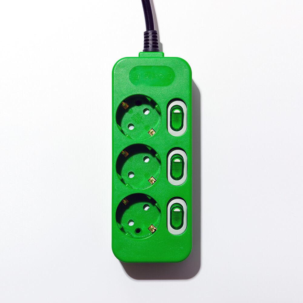 퍼스널탭 개별 3구 멀티탭 1M/3M, 그린