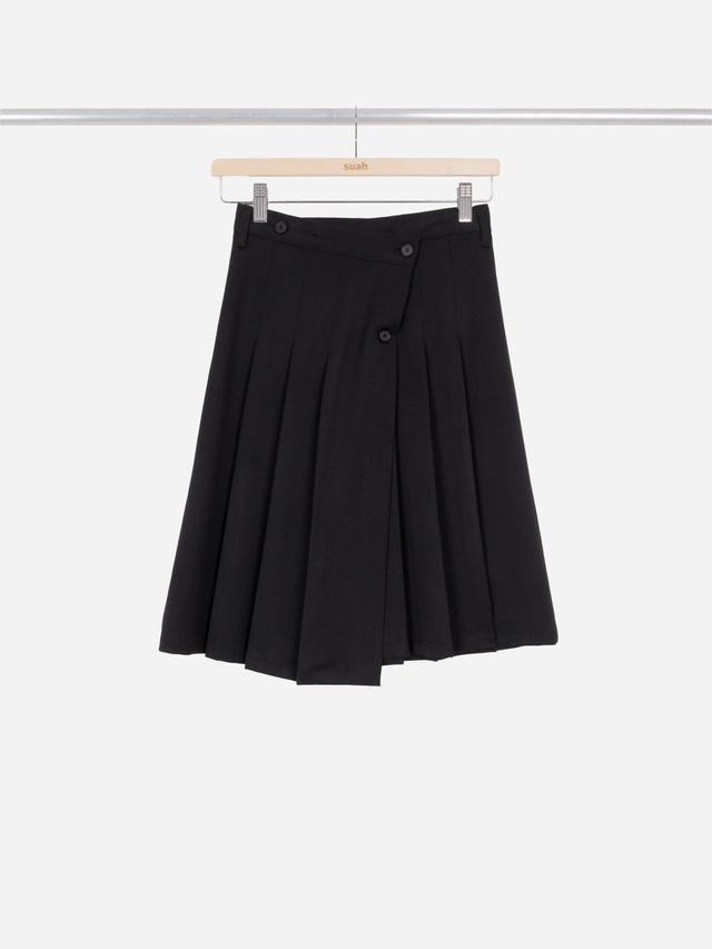 Button Wrap skirt / Black