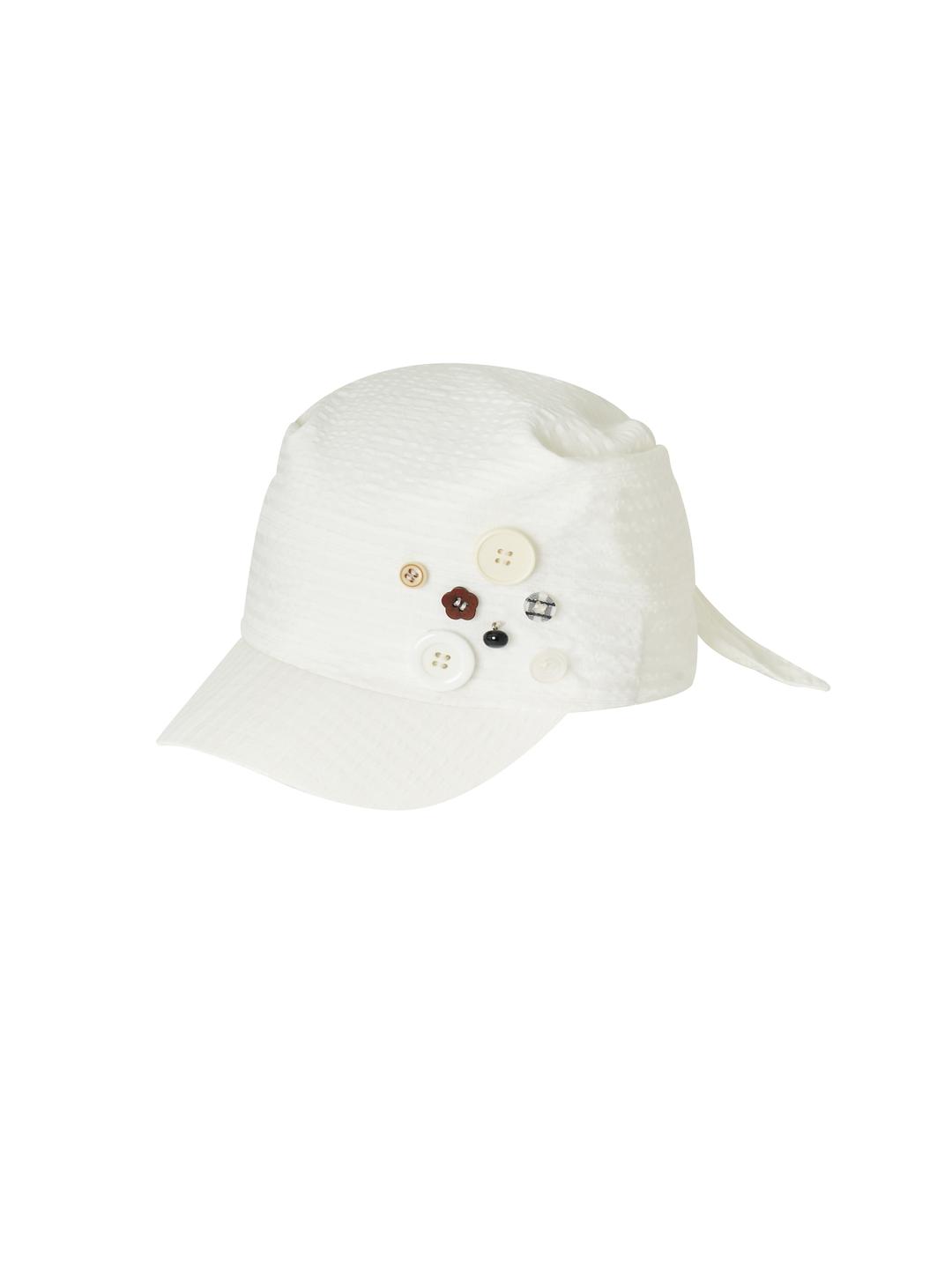 BUTTON SCARF CAP [WHITE]