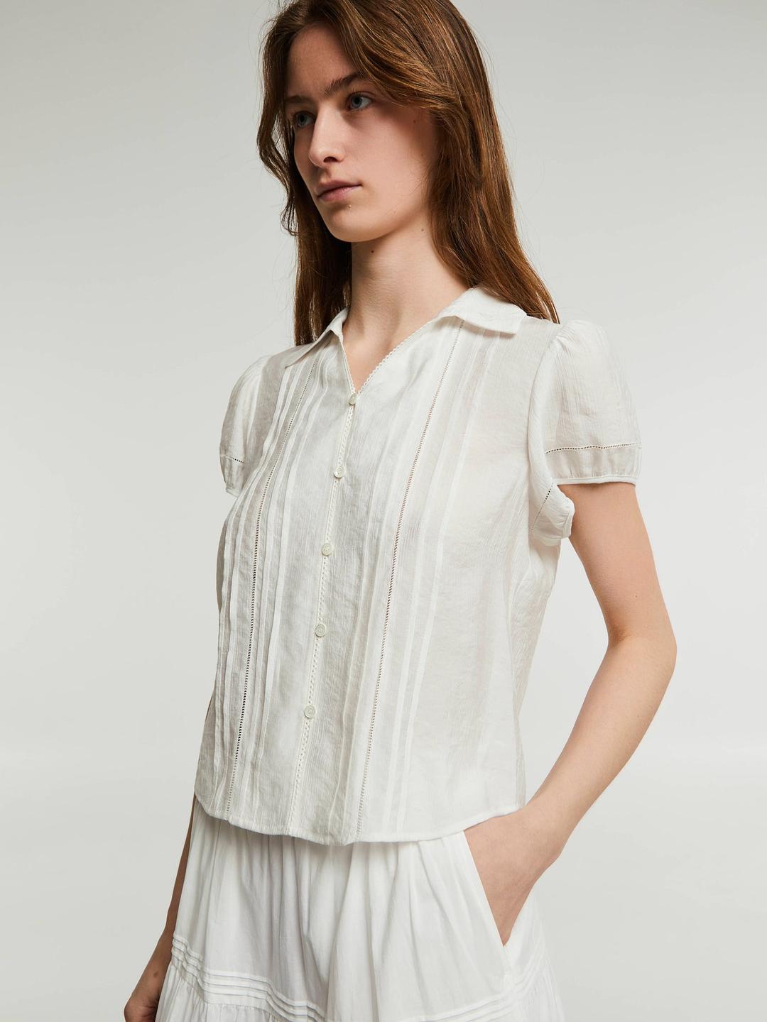 Collared Blouse in White