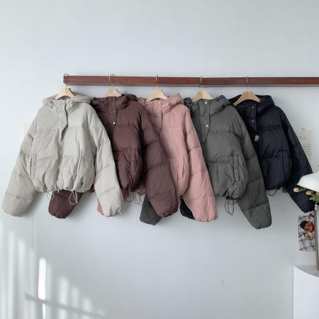 이런 상품 어때요? [라이브10프로 쿠폰적용] 덕다운 세미크롭 커버후드 경량 패딩 점퍼