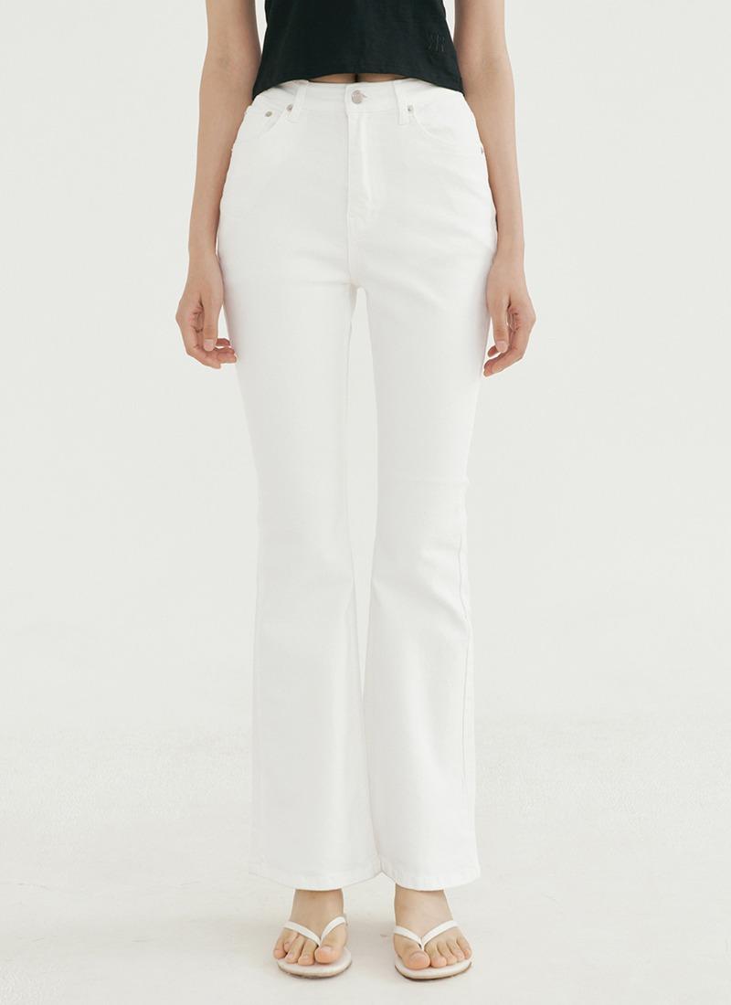 DRAW SLIM DENIM PANTS WHITE