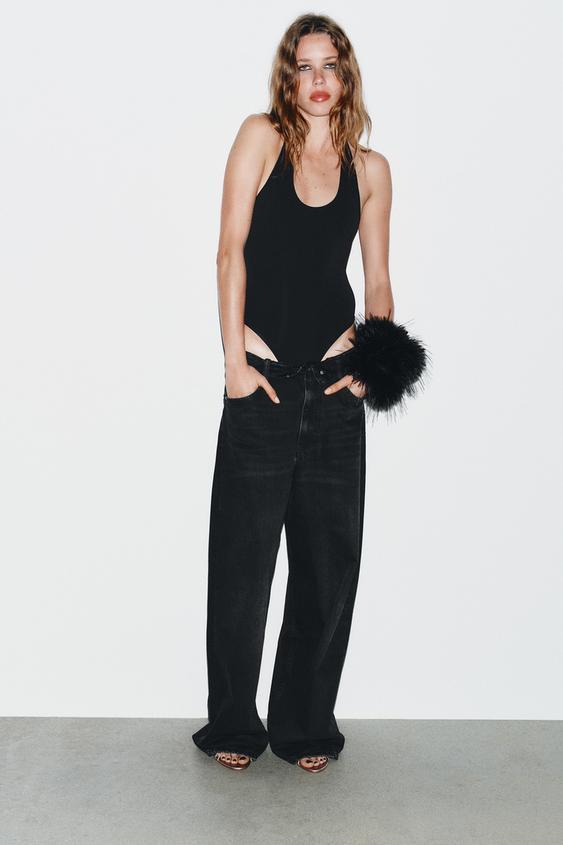 TRF 미드라이즈 폴드오버 웨이스트 진