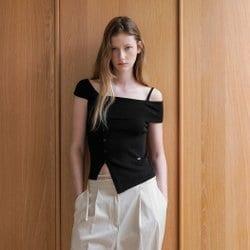 [25S/S](택가:75,000원)라니 원 오프 숄더 니트(T-7069)