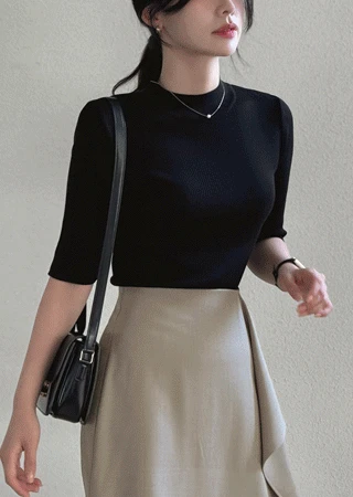 [주문폭주/하객룩/출근룩] (하프넥) 페이 5부 니트