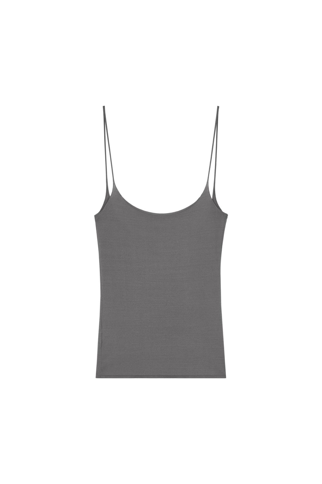 THIN SLEEVELESS KNIT TOP (GREY)