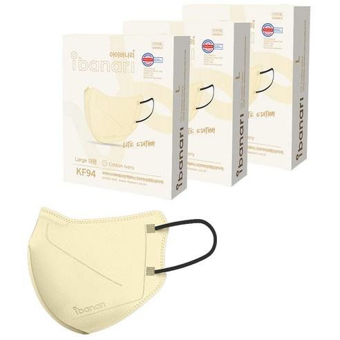 아이바나리 에어 황사 방역용 마스크 대형 KF94, 10개입, COTTON IVO..., 3개 - KF94이상 마스크 | 쿠팡