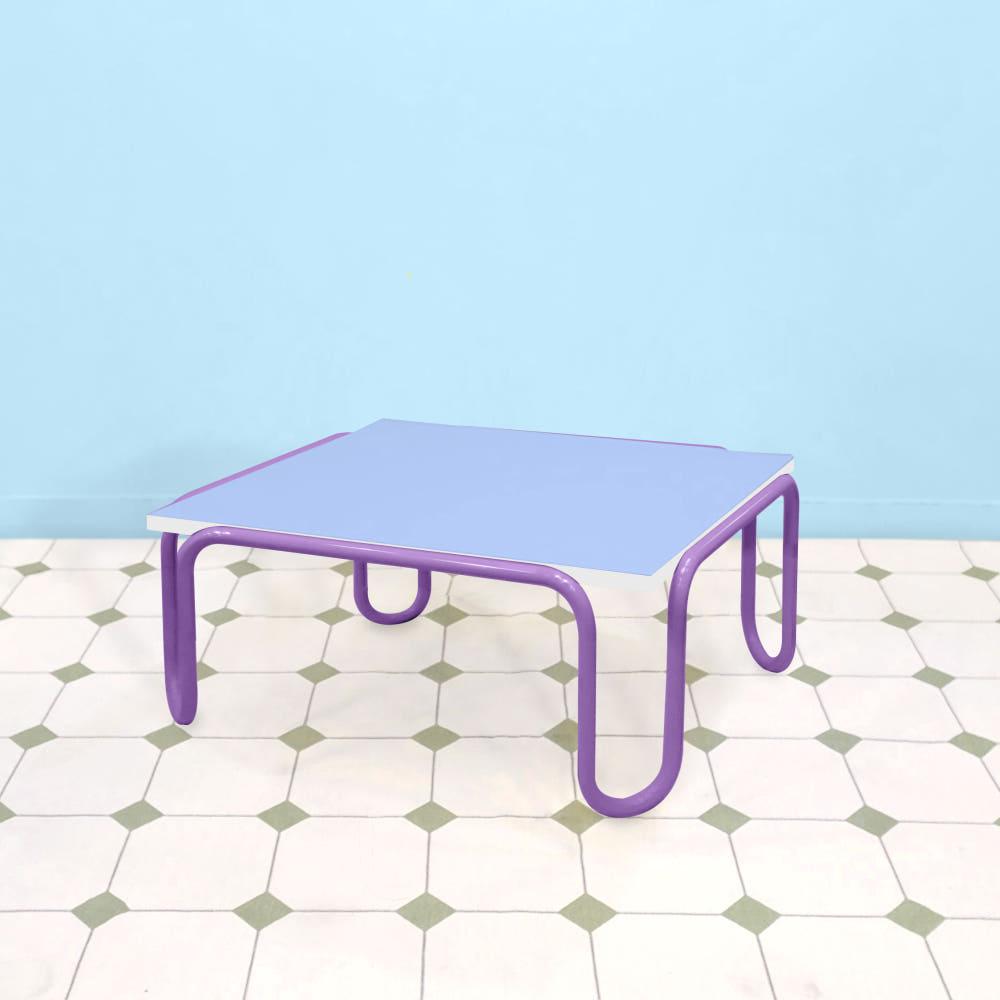 카페 테이블 인테리어 디자인 업소용 철제 hpl 컬러 폴즈좌식테이블 600사각 320좌식