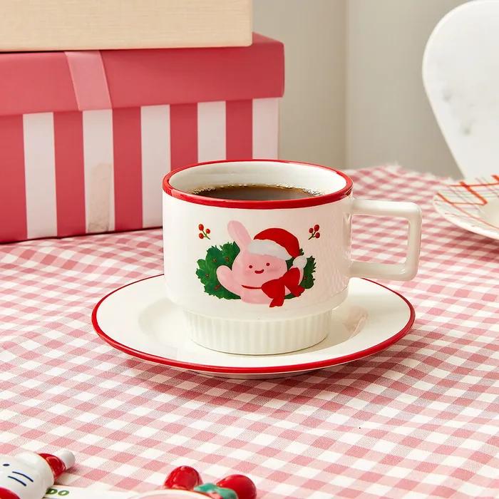 크리스마스 도자기 머그컵 세트