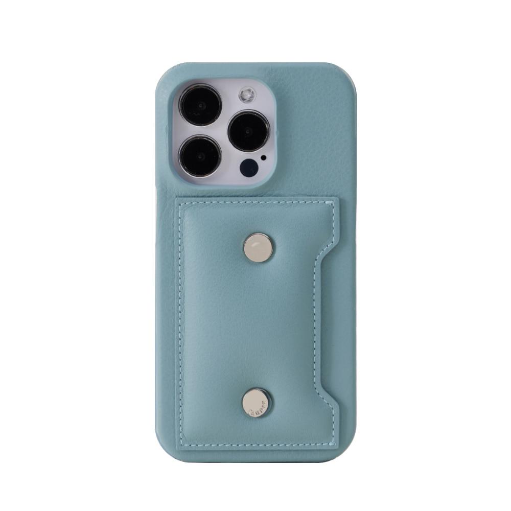 [22FW]CIRCLE PADDING iPHONE 14 CARD CASE - GRAYISH BLUE