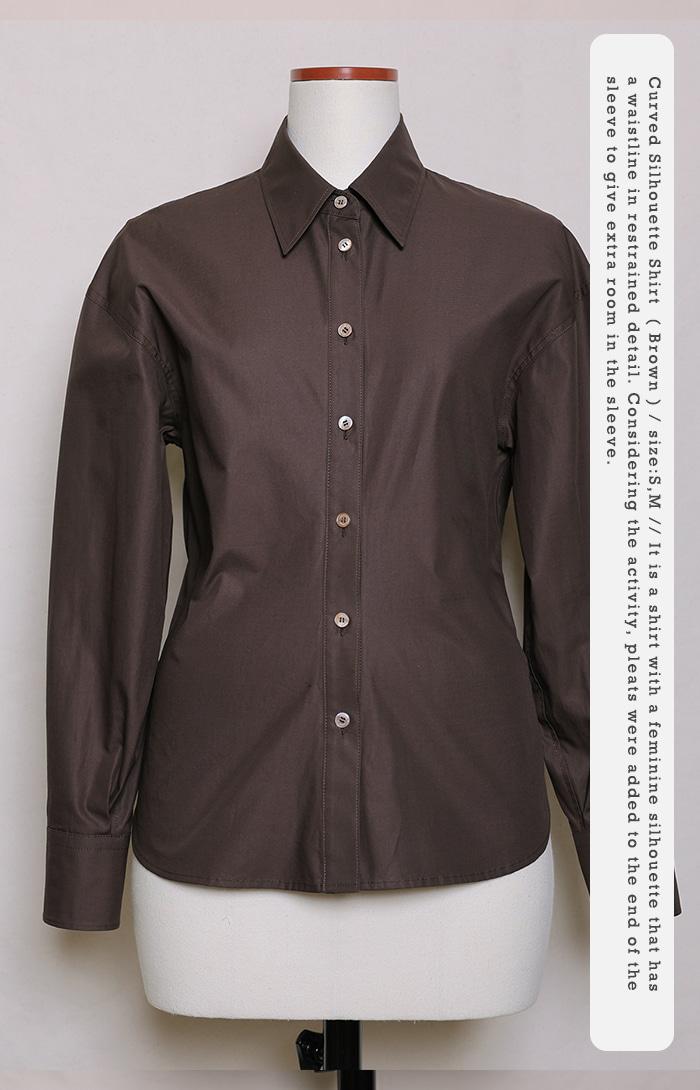 Curved Silhouette Shirt_Brown
